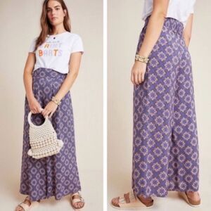 Anthropologie Orange and Purple Wide Leg Jumpsuit